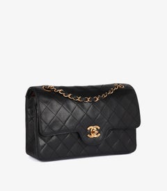 Chanel Black Quilted Lambskin Leather Small Classic Double Flap Bag