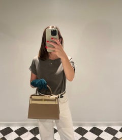 Hermès Etoupe Tadelakt Leather Kelly 28cm Sellier