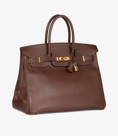 Hermès Havane Courchevel, Birkin vintage in pelle da 35 cm, modello Retourne
