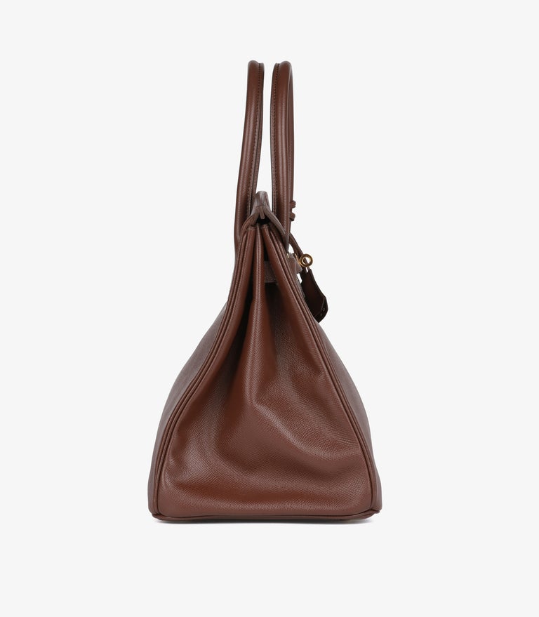 Havane Courchevel Leather Vintage Birkin 35 Retourne, image 4 of 11