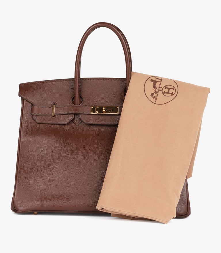 Havane Courchevel Leather Vintage Birkin 35 Retourne, image 11 of 11