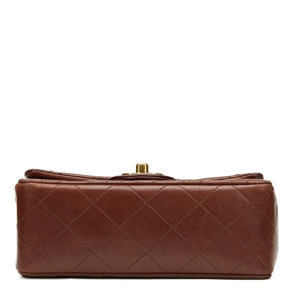 Women's 1990s Chanel Brown Quilted Lambskin Vintage Mini Flap Bag
