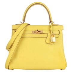 Hermès Lime Swift Leather Kelly 25cm Retourne