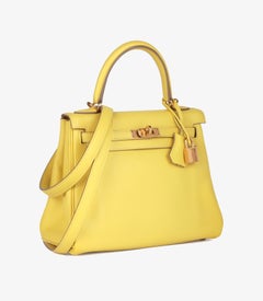 Hermès Lime Swift Leather Kelly 25cm Retourne