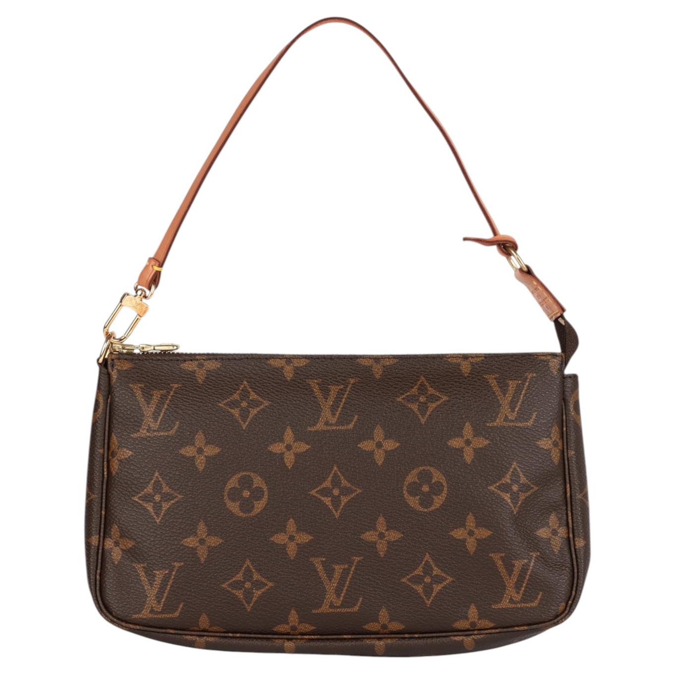 Louis Vuitton Brown Monogram Leather Vintage Pochette Accessoires en vente