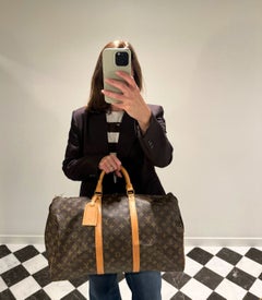 Louis Vuitton Brown Monogram Coated Canvas & Vachetta Leather Vintage Keepall 50