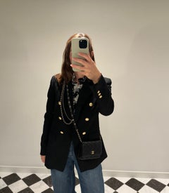 Chanel 2022 Black Quilted Lambskin Leather Punk-Essentials Wallet-on-Chain