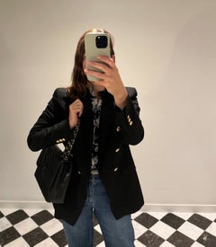 Chanel Black Diagonal Quilted Caviar Leather Jumbo Classic Single Flap Bag