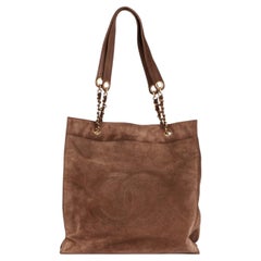 Chanel 1995 Brown Suede Vintage Jumbo Timeless Shoulder Bag