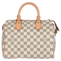 Louis Vuitton Damier Azur Monogram Coated Canvas & Vachetta Leather Speedy 25