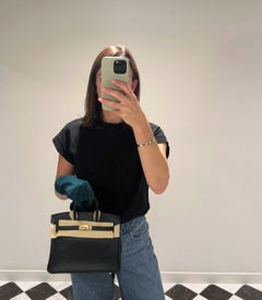Hermès 2021 Black Swift Leather Birkin 25cm Retourne