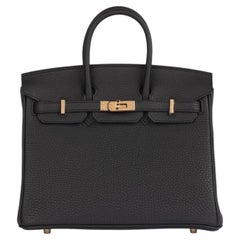Hermès Black Togo Leather Leather Birkin 25cm Retourne