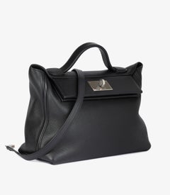 Hermès, schwarzes Togo- und Swift-Leder, 24/24, 29 cm