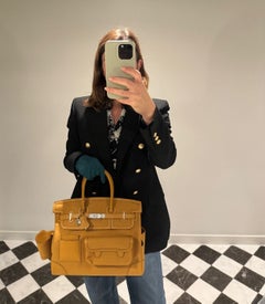 Hermès Sesame Swift Leather & Toile Canvas Cargo Birkin 35cm Retourne