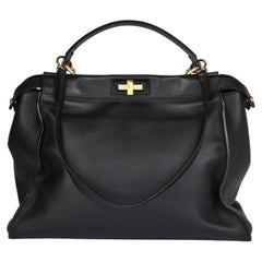 Fendi Black Calfskin Leather Large Peekaboo