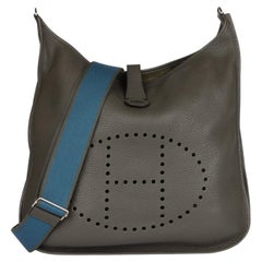 Hermès Olive Clemence Leather Blue Thalassa Amazone Evelyne TGM