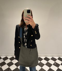 Hermès Olive Clemence Leather Blue Thalassa Amazone Evelyne TGM
