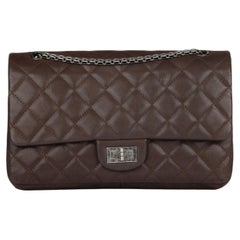 Chanel Brown Quilted Iridescent Calfskin 227 2.55 Reissue Double Flap Bag