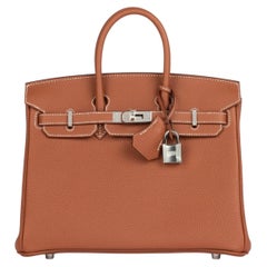 Hermès 2026 Gold Togo Leather Leather Birkin 25cm Retourne - Unworn