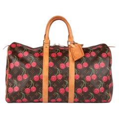Louis Vuitton x Takashi Murakami Brown Monogram Vintage Cherries Keepall 45