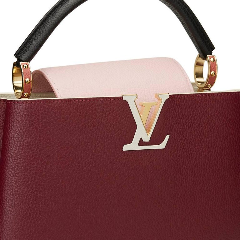 Louis Vuitton Capucines BB Handbag Leather In Black And Red