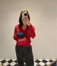 Hermès 2020 Rose Shocking Chevre Mysore Leather Mini Kelly 20cm II Sellier