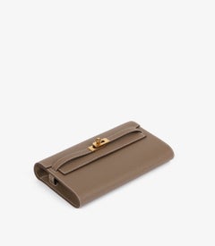 Portafoglio lungo Hermès 2026 Kelly To Go in pelle Epsom color Etoupe