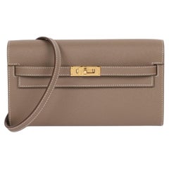 Portafoglio lungo Hermès 2026 Kelly To Go in pelle Epsom color Etoupe