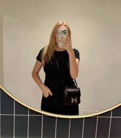 Hermès 2026 Black Box Calf Leather Constance 18
