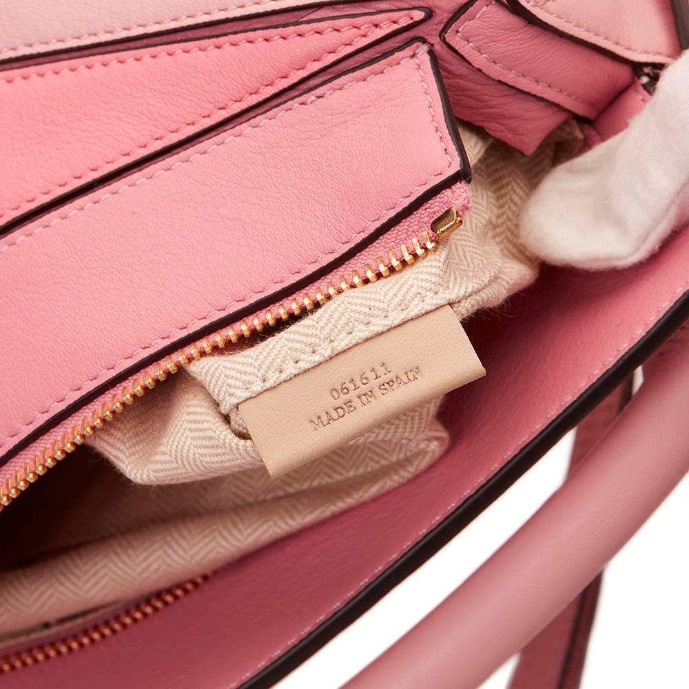 Women's 2016 Loewe Soft Pink & Candy Dark Pink Calfskin Puzzle Bag