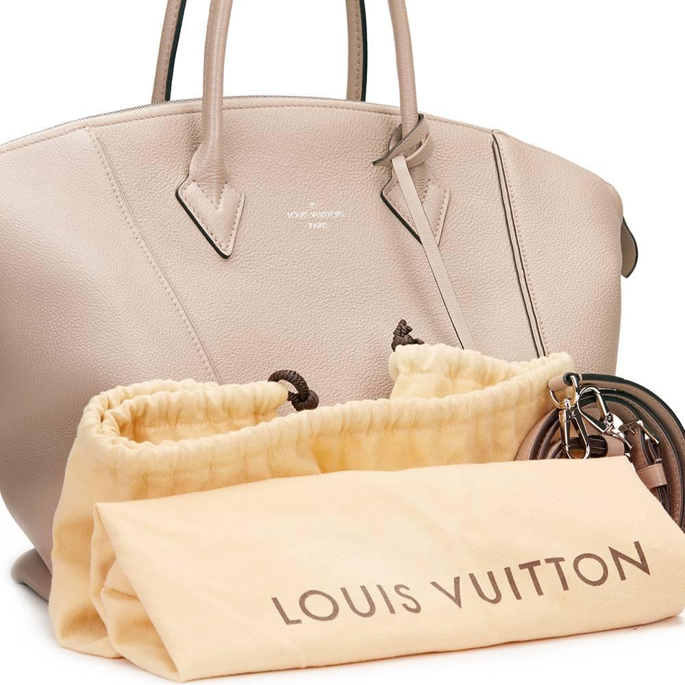 2014 Louis Vuitton Taupe Veau Cachemire Leather Soft Lockit MM 4