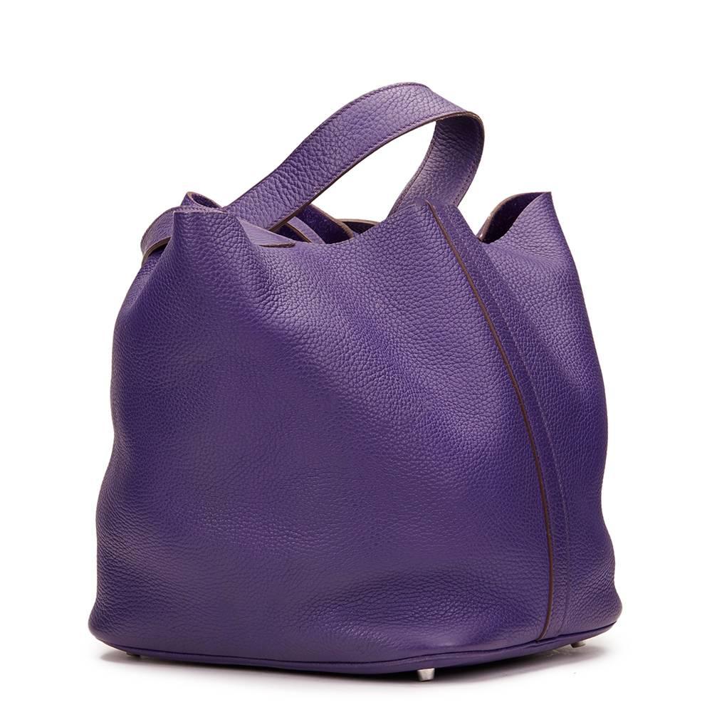 Women's 2014 Hermes Violet Togo Leather Picotin GM