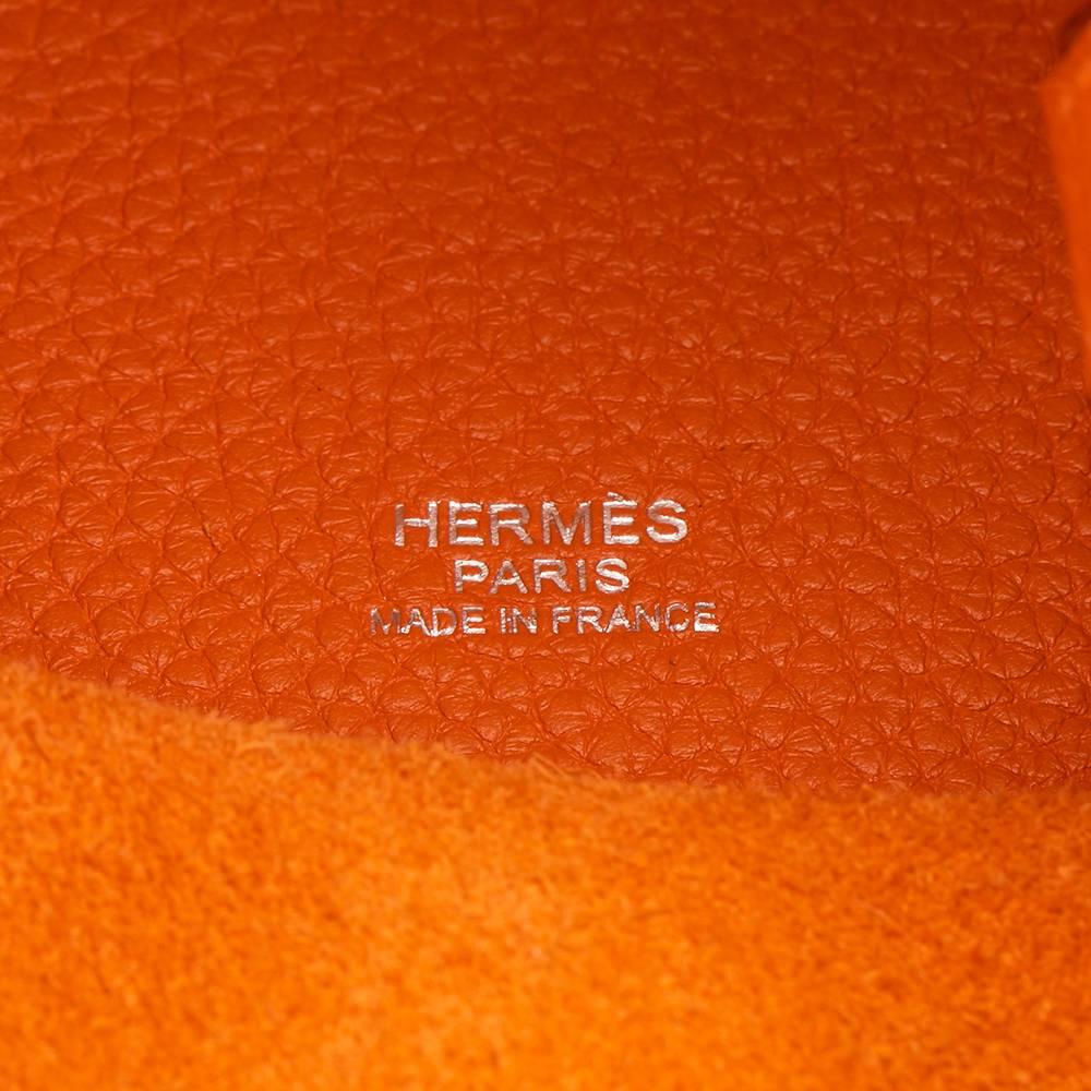 2012 Hermes Orange Clemence Leather Picotin PM 2