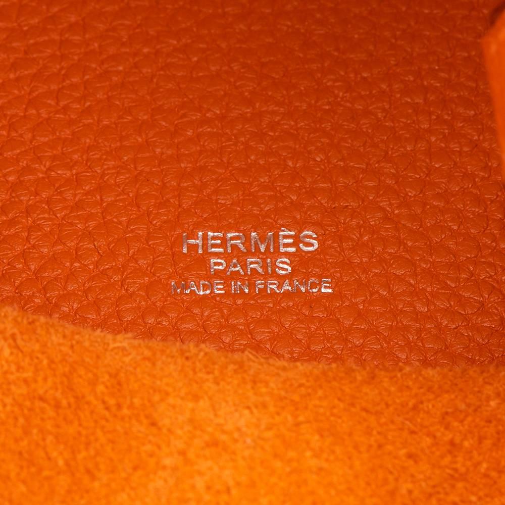 2012 Hermes Orange Clemence Leather Picotin PM 2