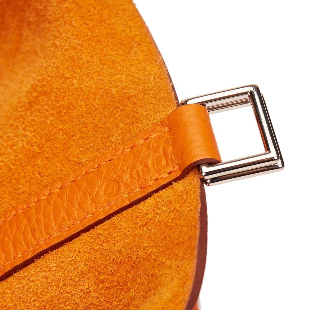 2012 Hermes Orange Clemence Leather Picotin PM 4