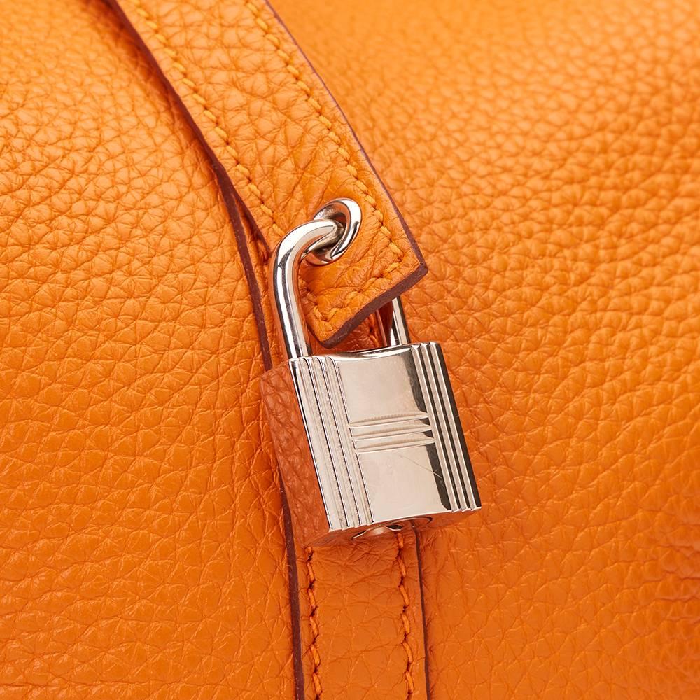 2012 Hermes Orange Clemence Leather Picotin PM 5