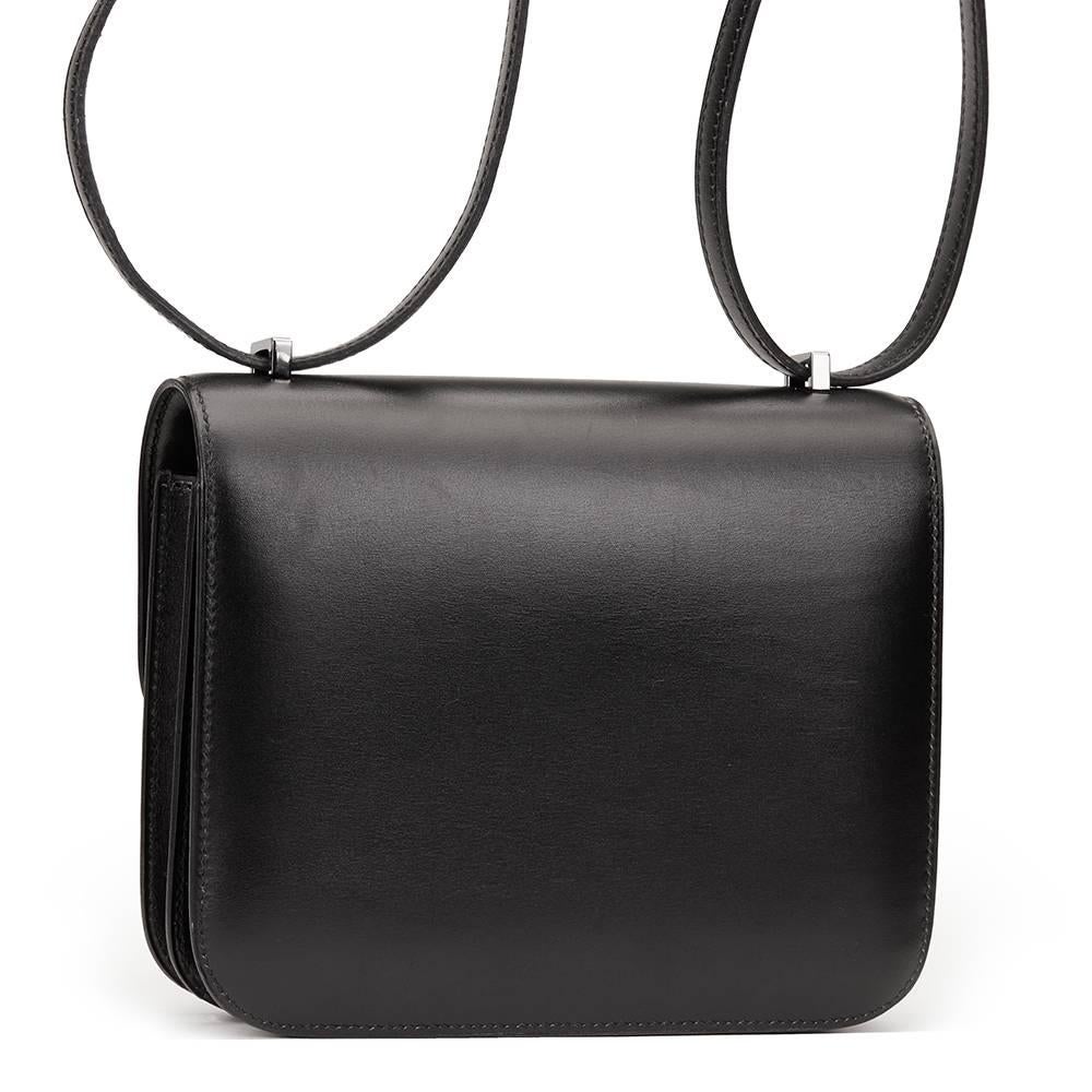 2000s Hermes Black Box Calf Leather Constance 18 In Excellent Condition In Bishop's Stortford, Hertfordshire