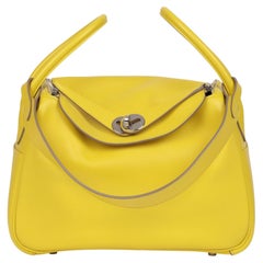 Hermès 2019 Lime Evercolor Leather Lindy 26