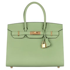 Hermès 2022 Vert Criquet Epsom Leather Birkin 30cm Sellier