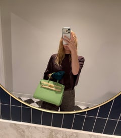 Hermès 2022 Vert Criquet Epsom Leather Birkin 30cm Sellier