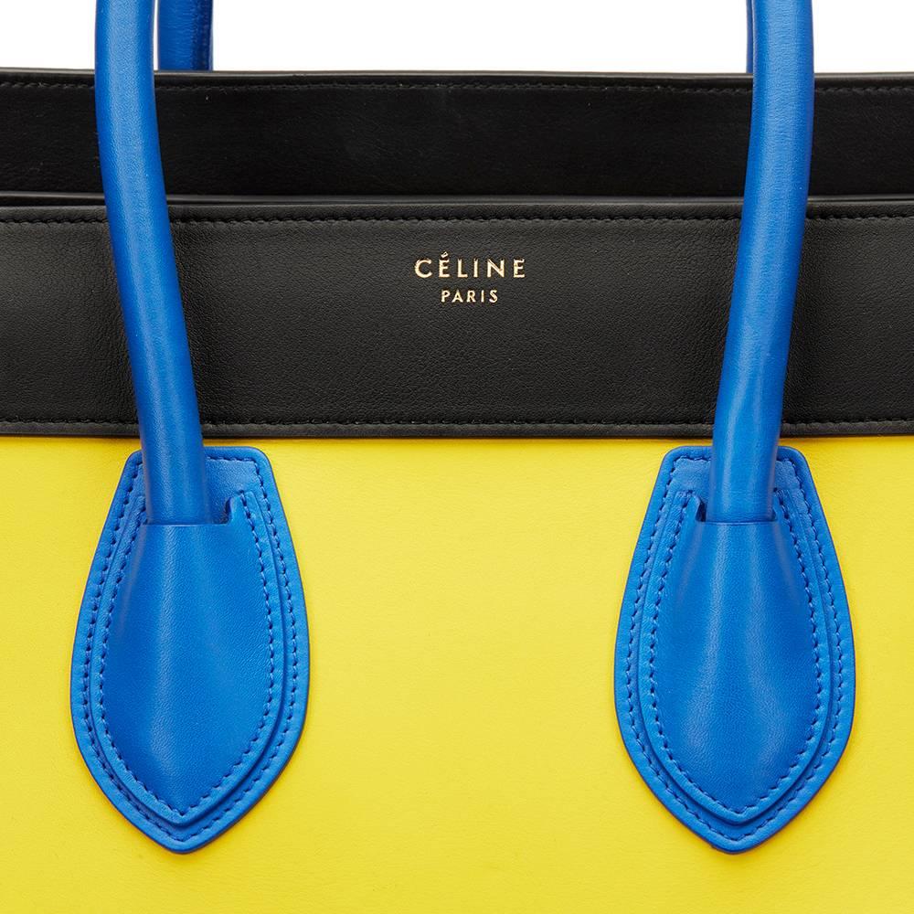 2010s Celine Primary Colour Smooth Calfskin Leather Mini Luggage Tote 3