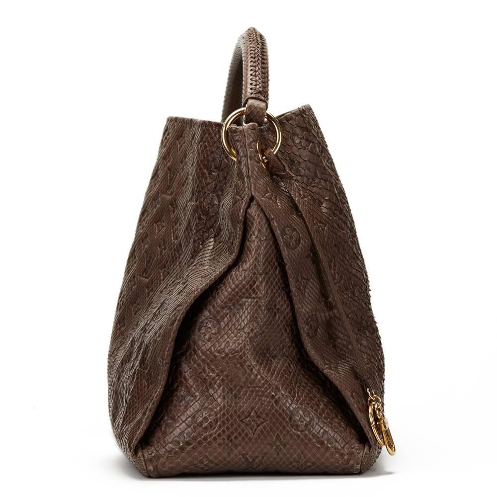 Black 2010 Louis Vuitton Gris Python Embossed Monogram Artsy MM