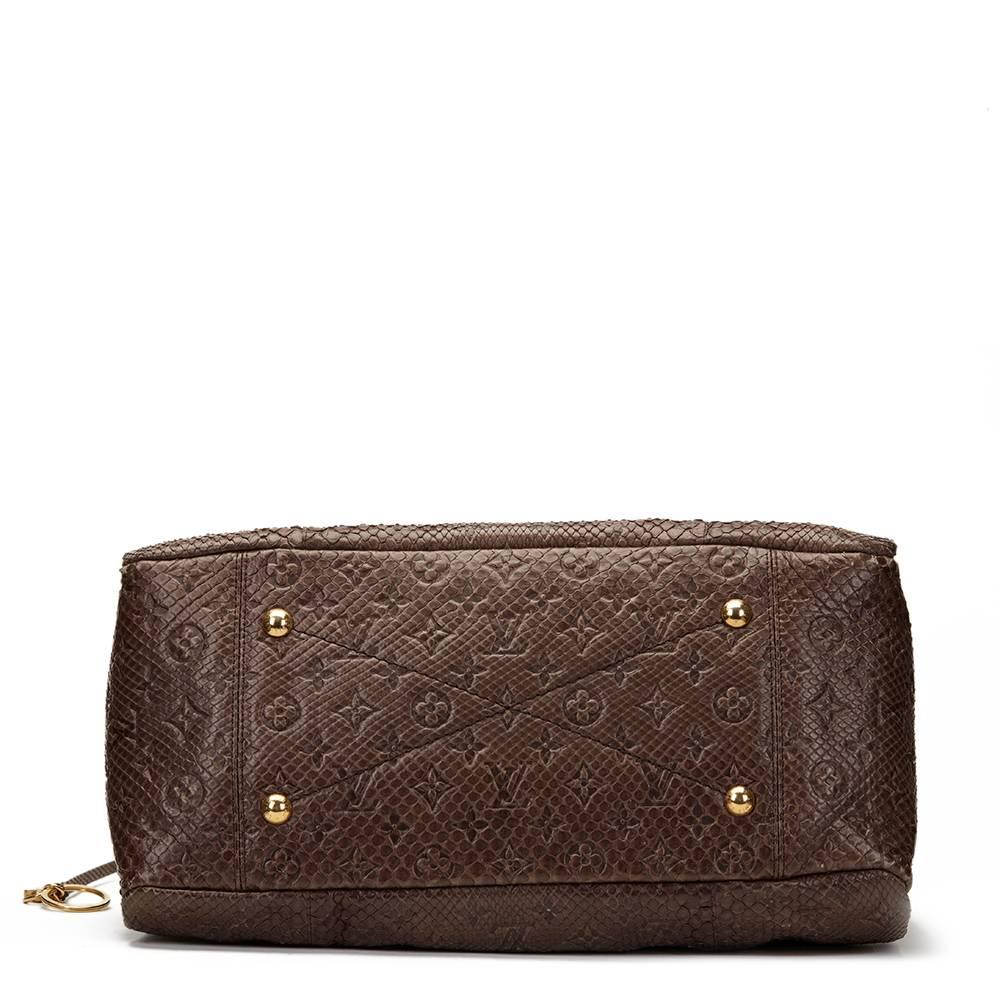 2010 Louis Vuitton Gris Python Embossed Monogram Artsy MM In Excellent Condition In Bishop's Stortford, Hertfordshire
