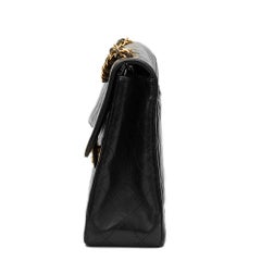 1990s Chanel Black Quilted Lambskin Vintage Jumbo XL Flap Bag