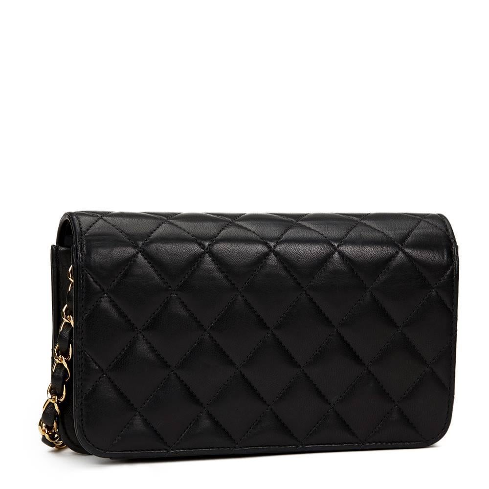 1990s Chanel Chanel Black Quilted Lambskin Vintage Mini Flap Bag 1