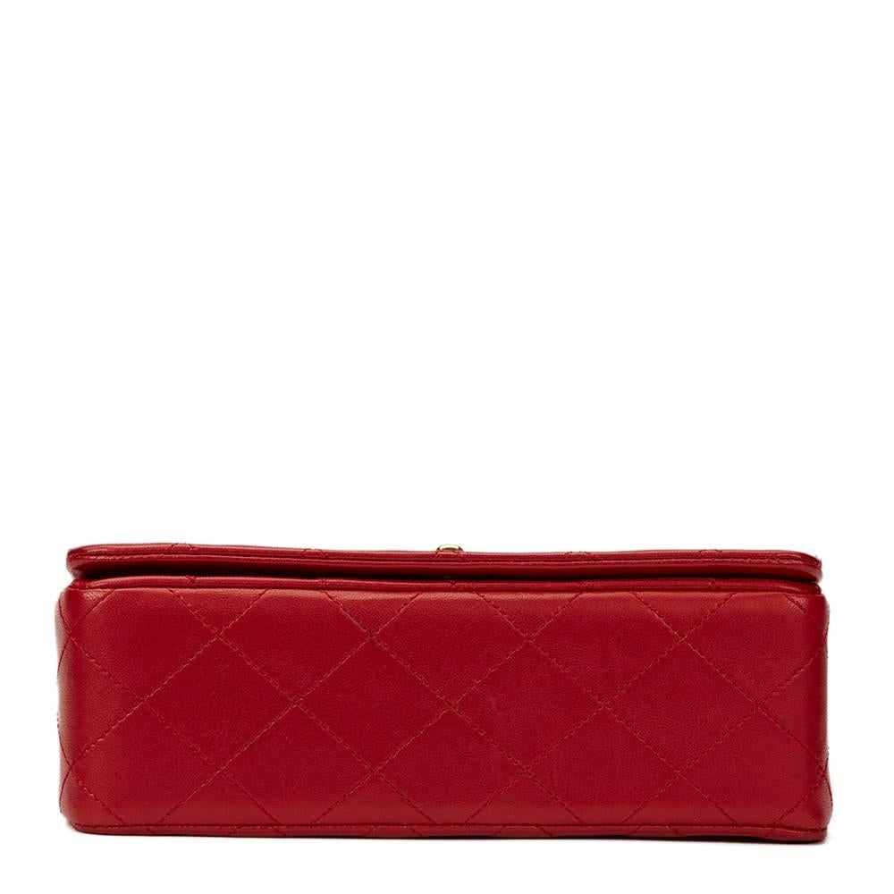 Women's 1980s Chanel Red Quilted Lambskin Vintage Mini Flap Bag
