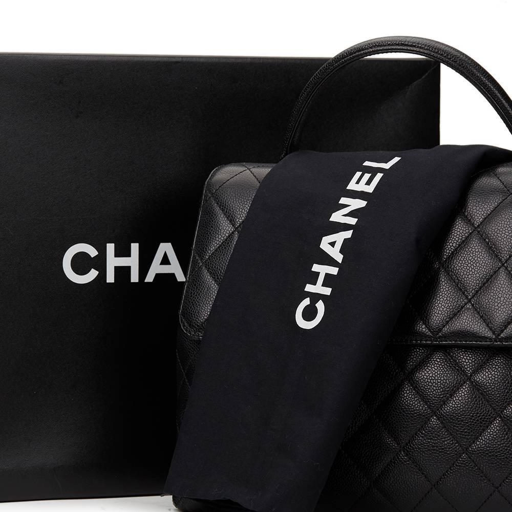 2002 Chanel Black Quilted Caviar Leather Timeless Kelly 6