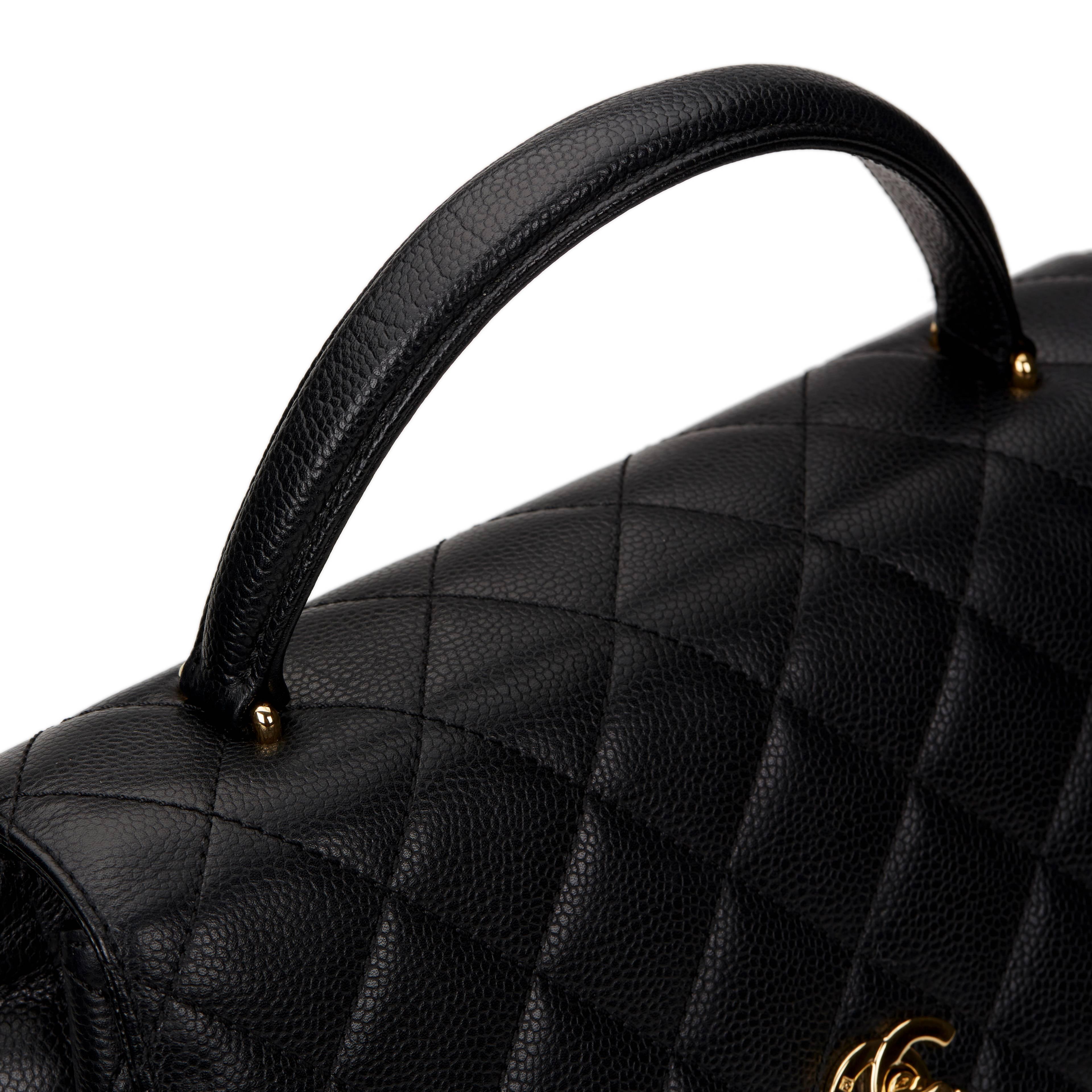 2002 Chanel Black Quilted Caviar Leather Timeless Kelly 5