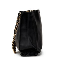 1990s Chanel Black Lambskin Vintage Timeless Shoulder Tote