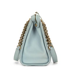 2010s Chanel Pale Blue Quilted Calfskin Leather Timeless Shoulder Tote